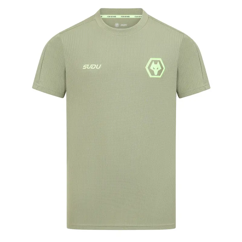 Wolves Kits Shop | Official 2025-26 Players Travel T-Shirt – Khaki – Junior Wolverhampton Wanderers Apparel